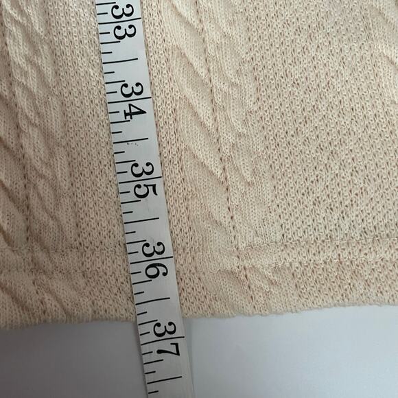 Womens M Cable Knit Hooded Dress Plaid Print Long Sleeve Mock Button - Picture 10 of 13